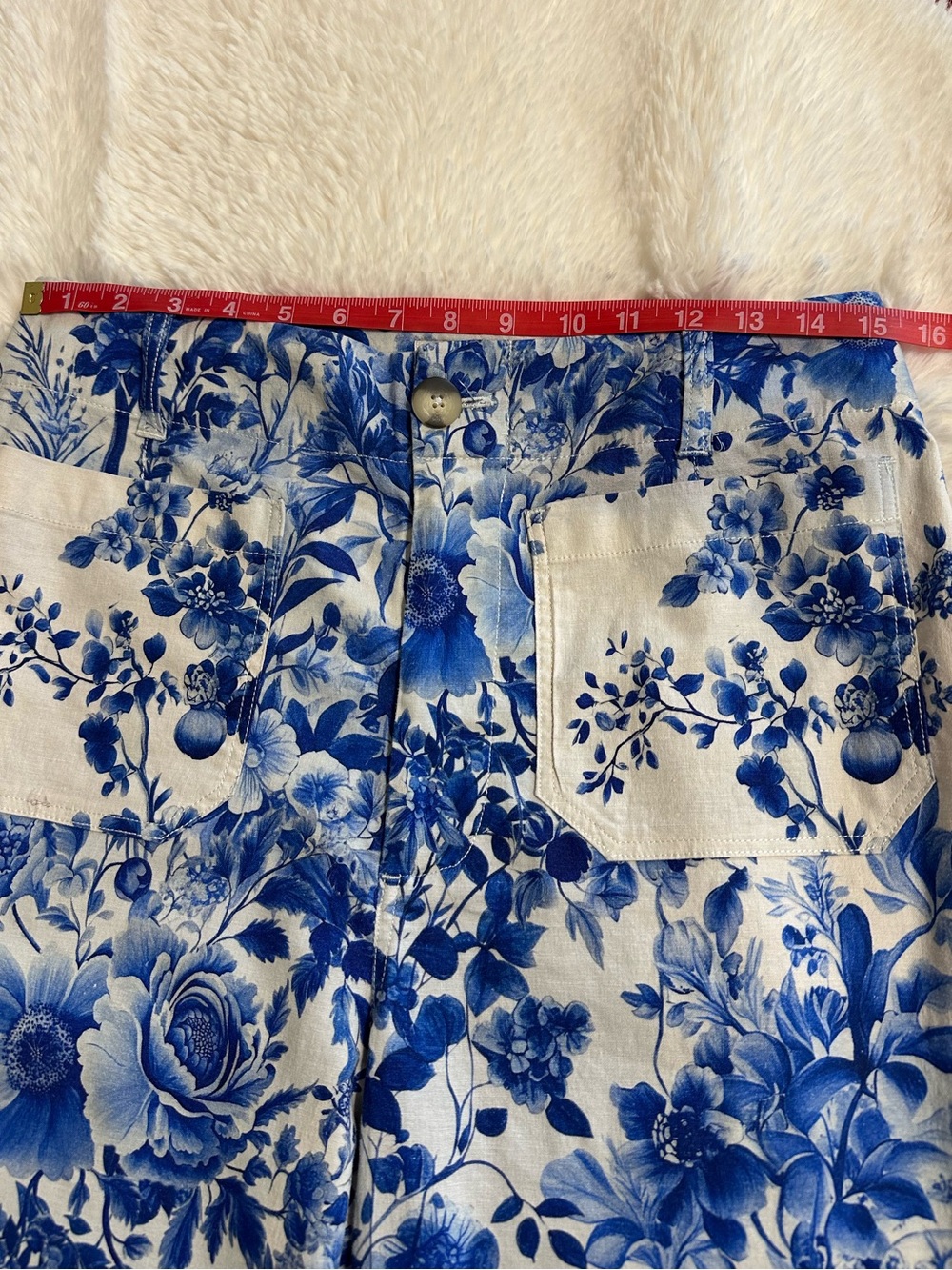 Anthropologie Maeve The Colette Linen Botanical Wide Leg Crop Pants 30 - Picture 9 of 15